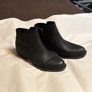 Born Black Leather Ankle Booties